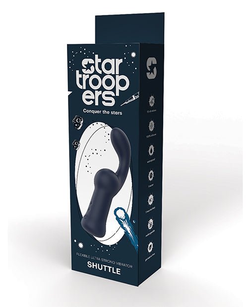 Star Troopers Shuttle Flexible Ultra Strong Vibrator - Black | Shop Lowest Prices at Funlove.com