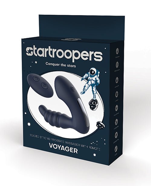 Star Troopers Voyager Beaded Strong Prostate Massager w/Remote - Black | Shop Lowest Prices at Funlove.com