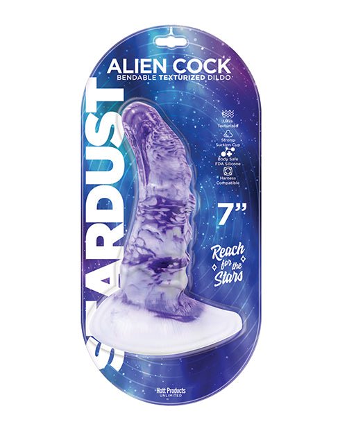Stardust Alien Cock Silicone Textured Dildo - Purple | Shop Lowest Prices at Funlove.com
