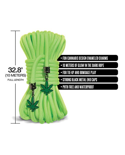 Stoner Vibes Glow in the Dark Rope - Green | Shop Lowest Prices at Funlove.com