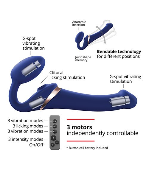 Strap On Me Multi Orgasm Bendable Strapless Strap On Large - Night Blue | Shop Lowest Prices at Funlove.com