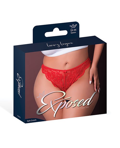 Sugar High Split Crotch Panty - Red QN | Shop Lowest Prices at Funlove.com