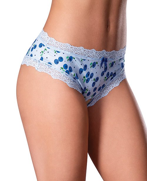 Sweet Treats Crotchless Boy Short w/Wicked Sensual Care Blueberry Lube - Blue S/M | Shop Lowest Prices at Funlove.com