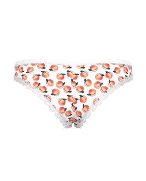 Sweet Treats Crotchless Boy Short w/Wicked Sensual Care Peach Lube - White L/XL | Shop Lowest Prices at Funlove.com