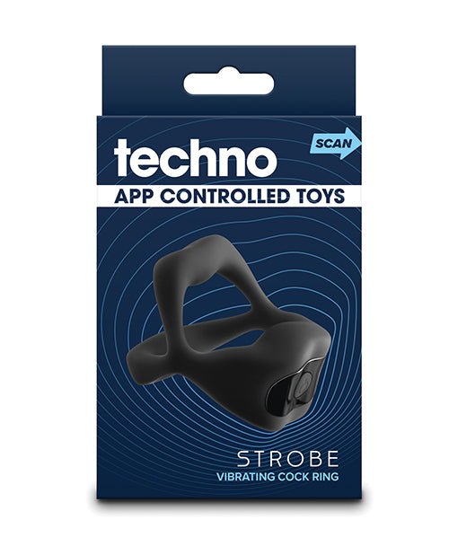 Techno Strobe App Controlled Vibrating Cock Ring - Black | Shop Lowest Prices at Funlove.com