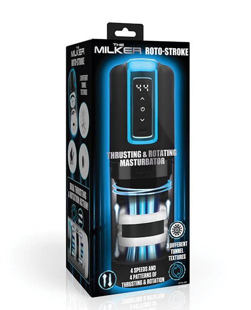 The Milker Roto - Stroke Thrusting & Rotating Masturbator - Black | Shop Lowest Prices at Funlove.com