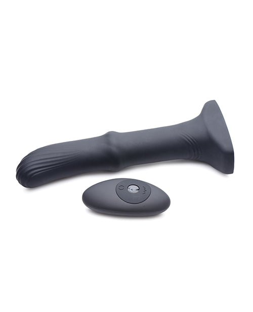 ThunderPlugs Sliding Shaft Silicone Vibrator w/Remote - Black | Shop Lowest Prices at Funlove.com