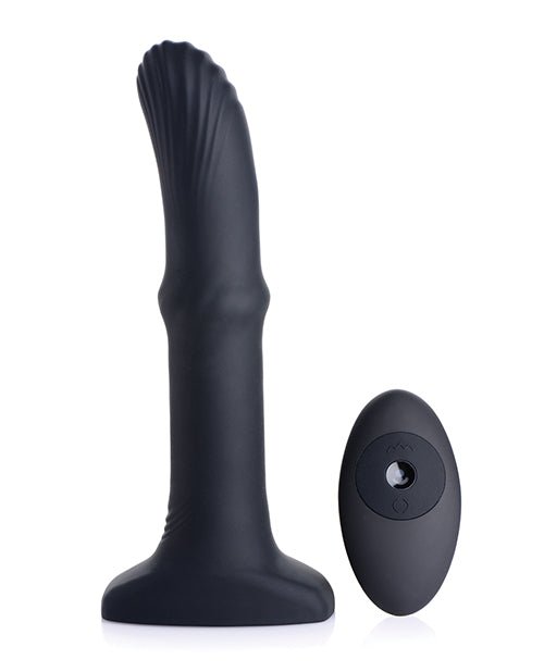 ThunderPlugs Sliding Shaft Silicone Vibrator w/Remote - Black | Shop Lowest Prices at Funlove.com