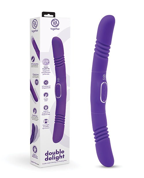 Together Double Delight Double - Ended Vibrating & Thrusting Vibrator - Purple | Shop Lowest Prices at Funlove.com