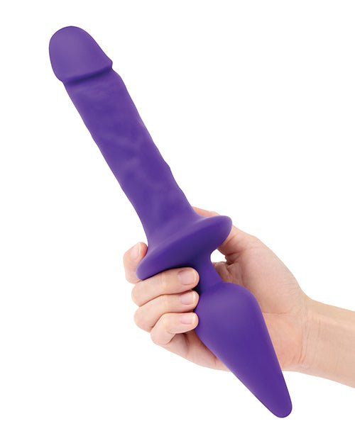 Together Double Pleasure 11" Double - Ended Dildo & Butt Plug - Purple | Shop Lowest Prices at Funlove.com