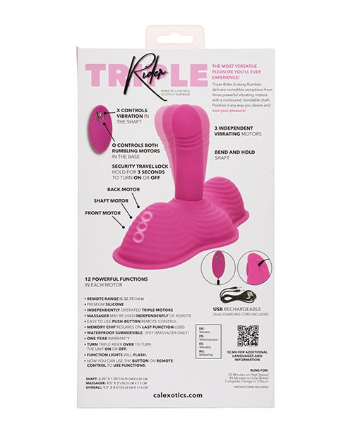Triple Rider Remote Control Ecstasy Rumbler - Pink | Shop Lowest Prices at Funlove.com