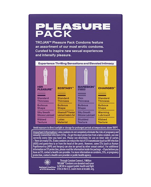 Trojan Pleasure Condoms - Asst. Box of 12 | Shop Lowest Prices at Funlove.com