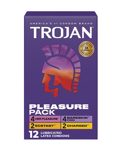 Trojan Pleasure Condoms - Asst. Box of 12 | Shop Lowest Prices at Funlove.com