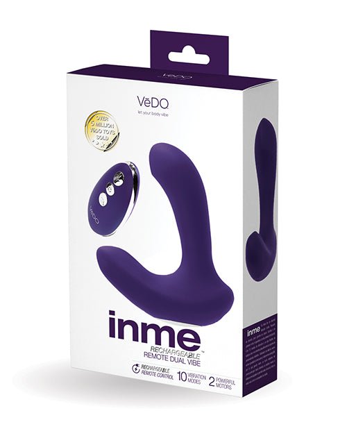 VeDO Inme Rechargeable Dual Vibe w/Remote Control - Purple | Shop Lowest Prices at Funlove.com