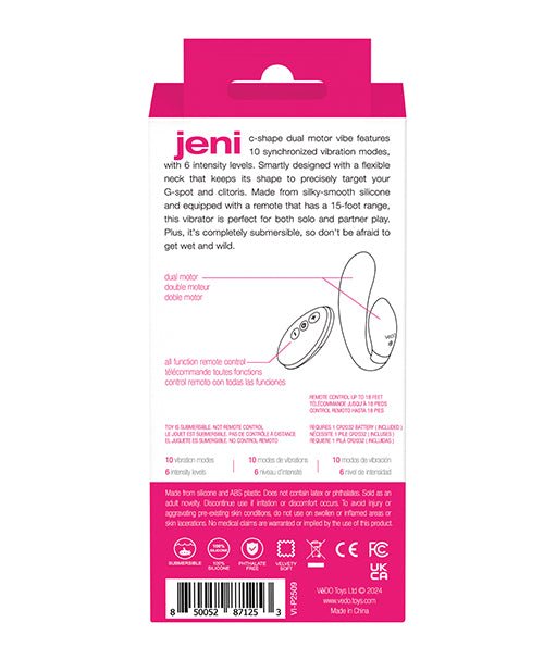 VeDO Jeni Dual Motor Vibe w/Remote - Pink | Shop Lowest Prices at Funlove.com