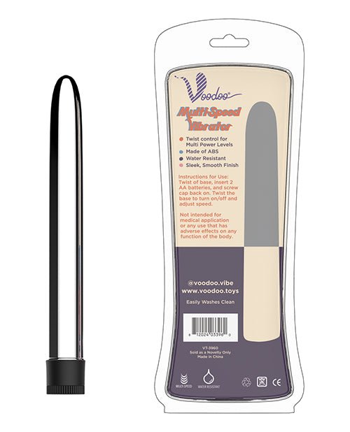 Voodoo 9" Multi Speed Vibrator - Silver | Shop Lowest Prices at Funlove.com