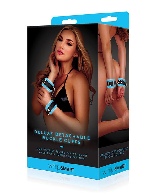 WhipSmart Glow in the Dark Deluxe Detachable Buckle Cuffs - Blue | Shop Lowest Prices at Funlove.com