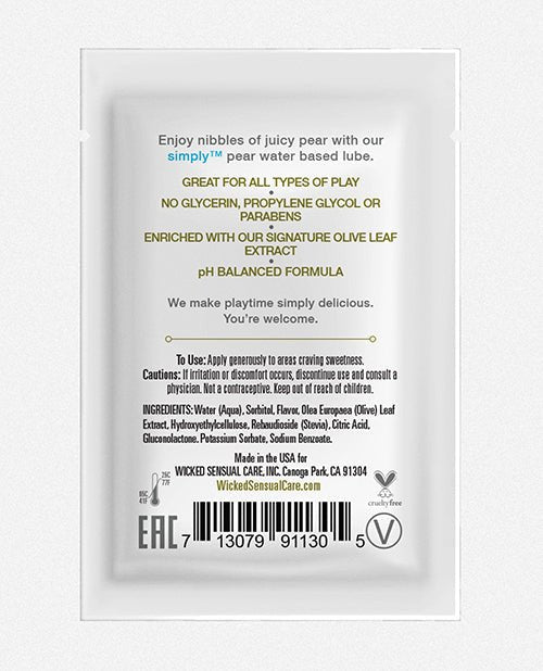 Wicked Sensual Care Simply Water Based Lubricant - .1 Oz | Shop Lowest Prices at Funlove.com