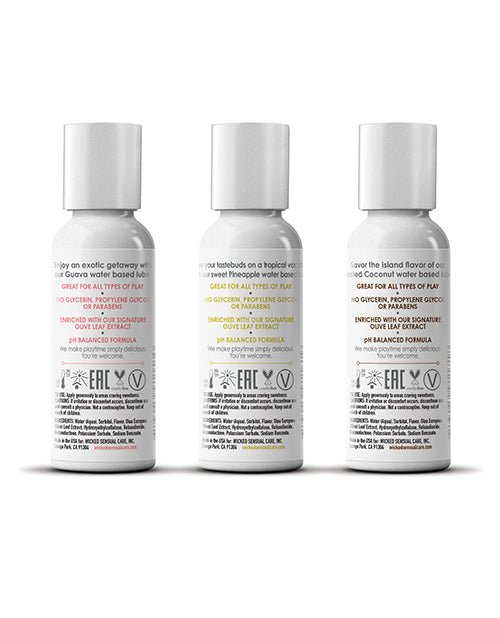 Wicked Sensual Care Tropical Trio Travel Size Flavored Lubes - 1 oz Bottles | Shop Lowest Prices at Funlove.com