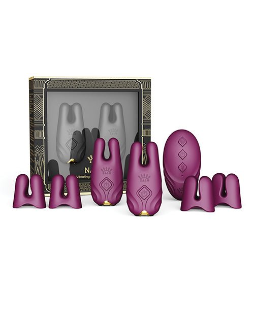 Zalo Nave Vibrating Nipple Clamps - Velvet Purple | Shop Lowest Prices at Funlove.com