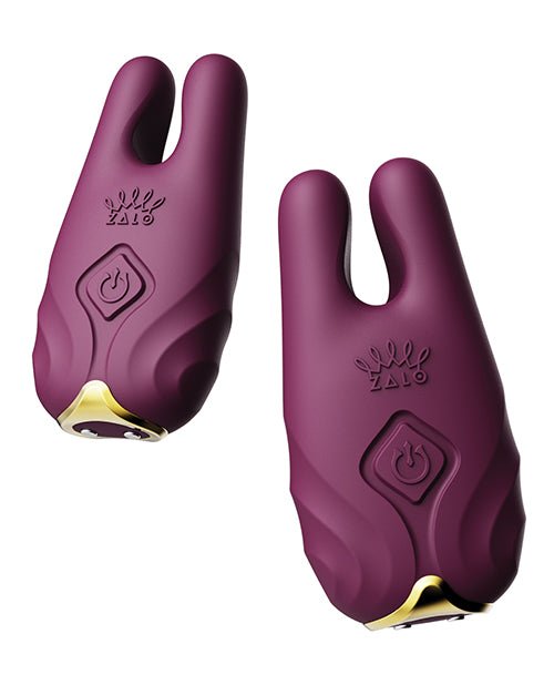 Zalo Nave Vibrating Nipple Clamps - Velvet Purple | Shop Lowest Prices at Funlove.com