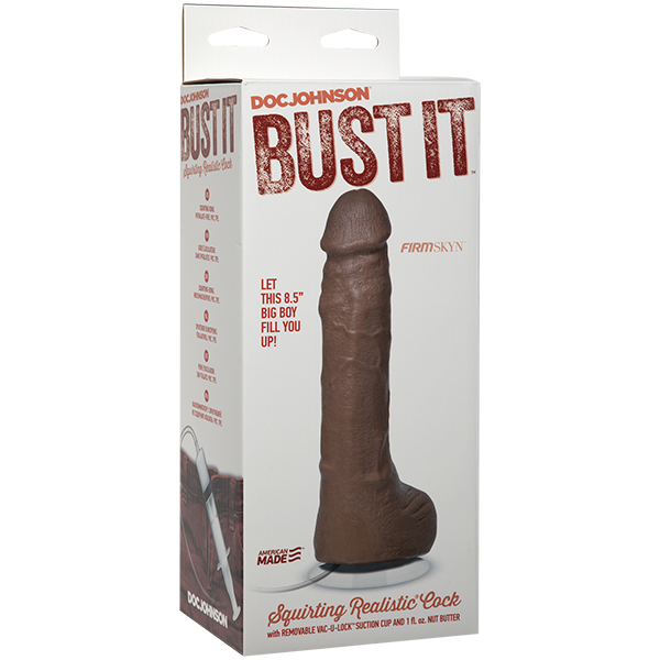 Bust It Squirting Realistic Cock Nut Butter | Brown