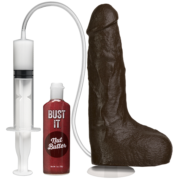 Bust It Squirting Realistic Cock Nut Butter | Black