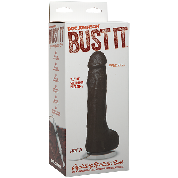 Bust It Squirting Realistic Cock Nut Butter | Black