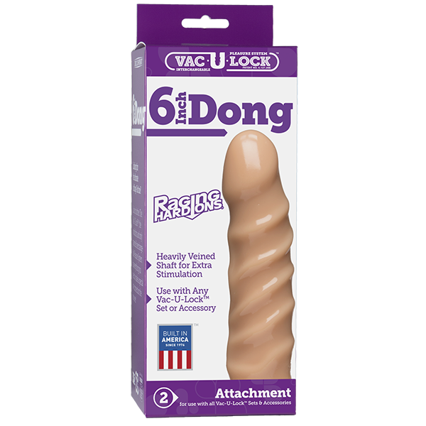 Vac-u-lock 6" Raging Hard On Realistic Dong - White