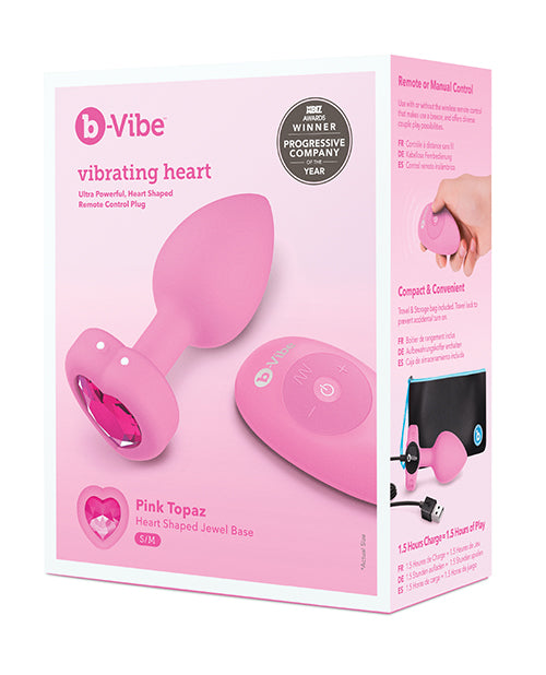 b-Vibe Vibrating Heart anal plug - Pink