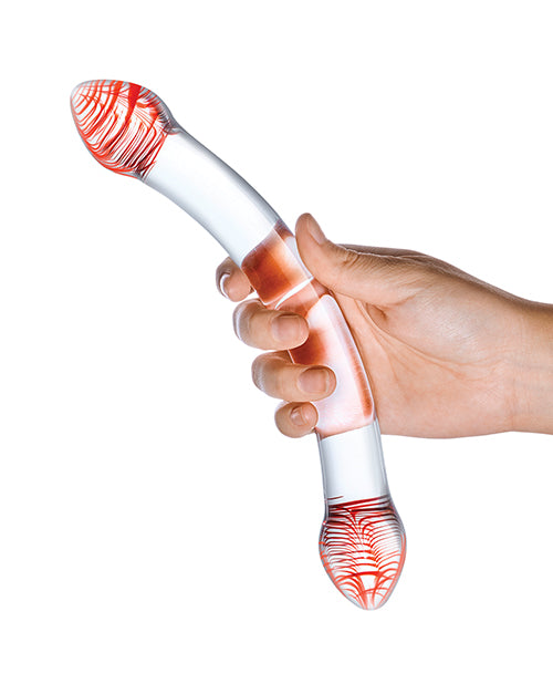 Glas Red Head Double 9"  Glass Dildo