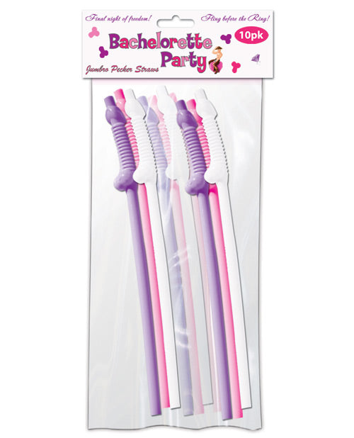 Bachelorette Party Pecker Sipping Straws 10-Pack