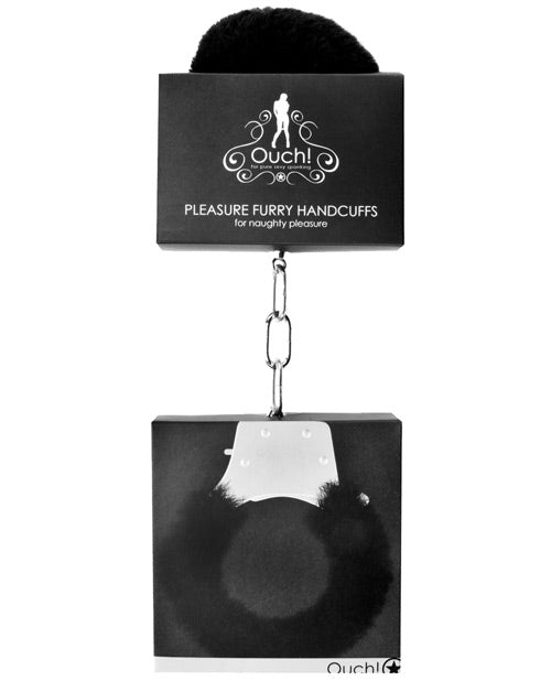 Shots Ouch Furry Pleasure Handcuffs | Black