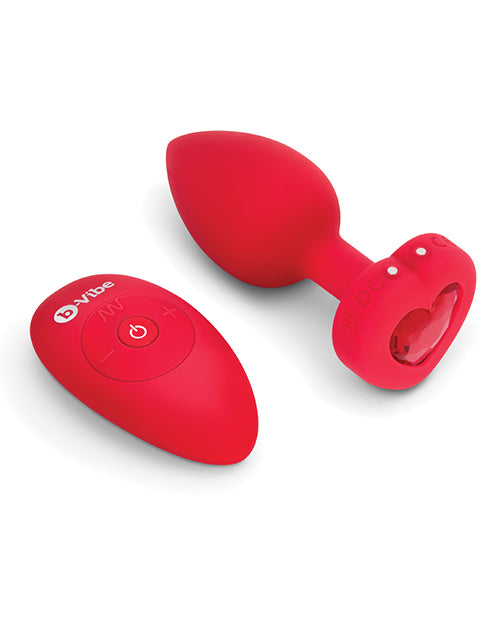 b-Vibe Vibrating Heart anal plug - Red