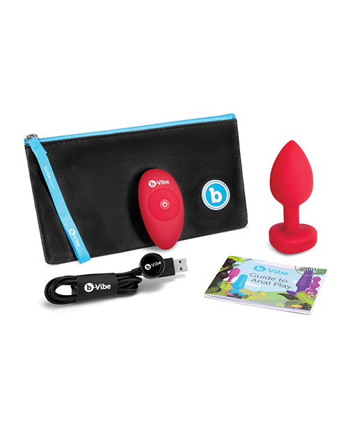 b-Vibe Vibrating Heart anal plug - Red