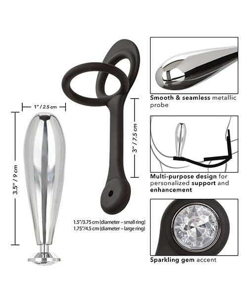Star Fucker Glider Gem Plug W/silicone Enhancer - Black