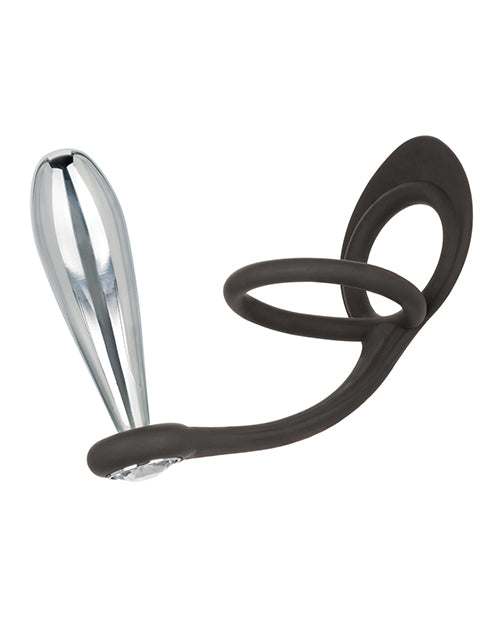 Star Fucker Glider Gem Plug W/silicone Enhancer - Black