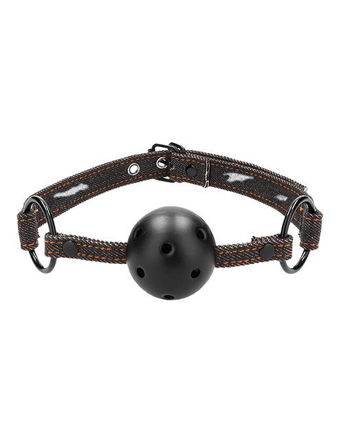 Shots Ouch Breathable Ball Gag W/denim Straps | Black