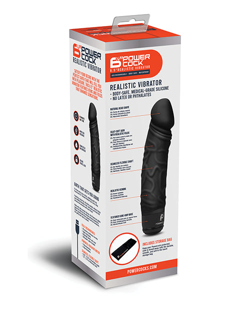 Powercocks 6.5" Realistic Vibrator | Black 