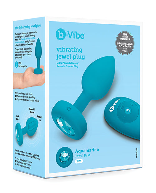 b-Vibe Vibrating Jewel anal plug - Aquamarine