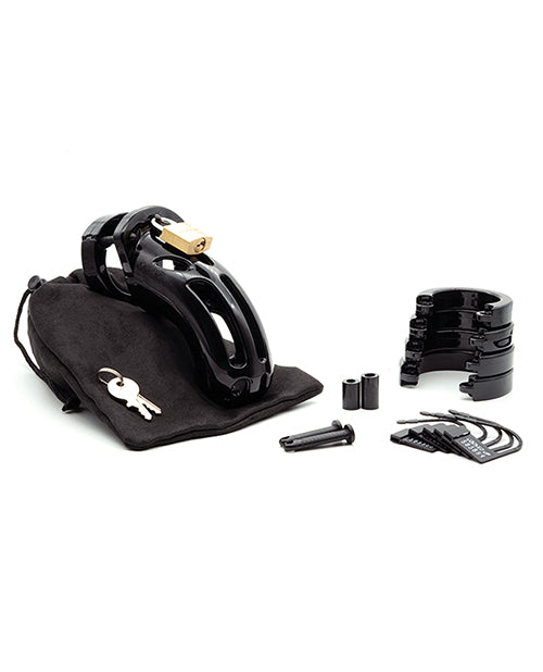 Cb-6000 3 3/4" Curved Cock Cage & Lock Set  - Black