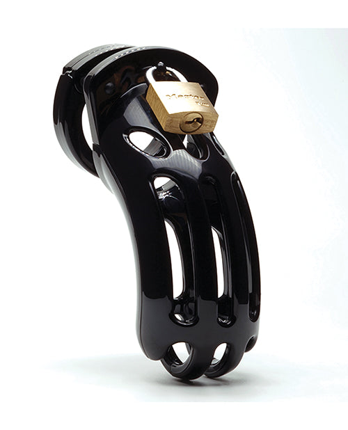 Cb-6000 3 3/4" Curved Cock Cage & Lock Set  - Black