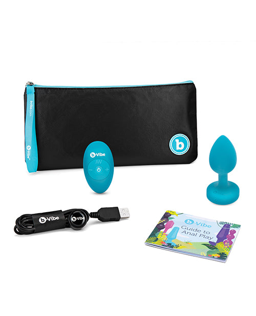 b-Vibe Vibrating Jewel anal plug - Aquamarine