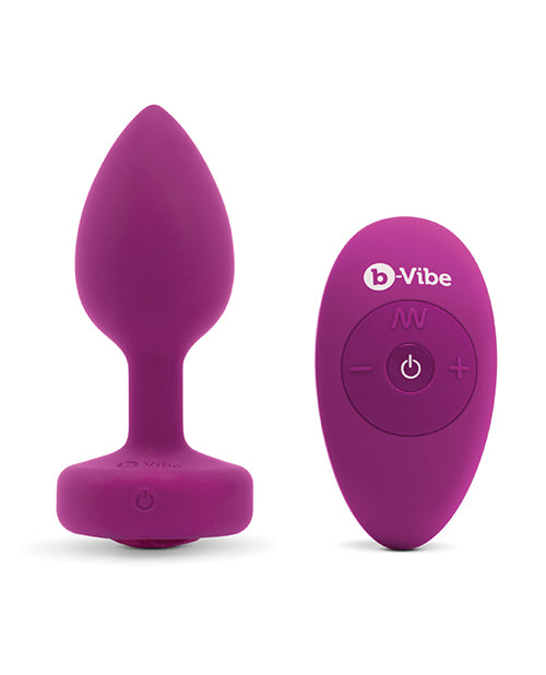 b-Vibe Vibrating Jewel anal plug - Pink Ruby