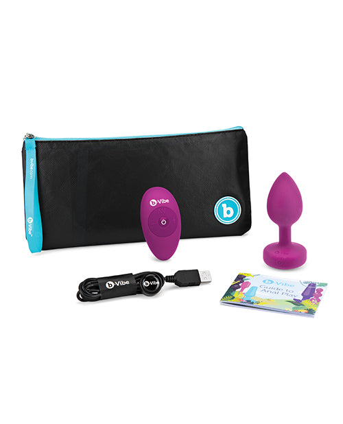 b-Vibe Vibrating Jewel anal plug - Pink Ruby