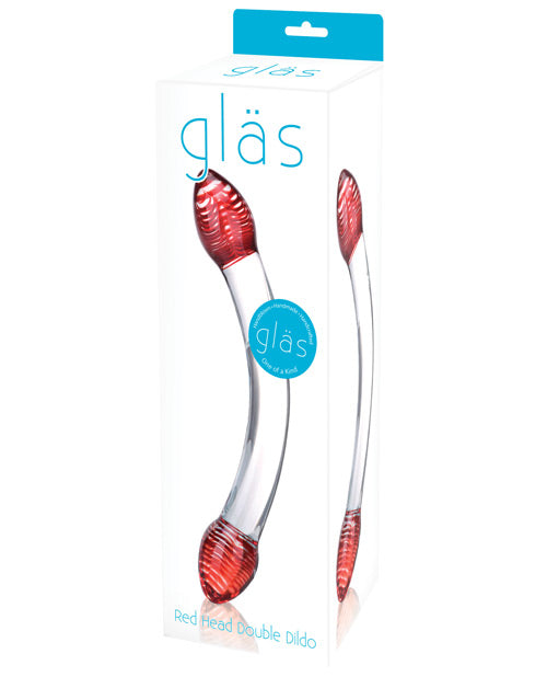 Glas Red Head Double 9"  Glass Dildo