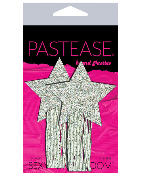 Pastease Glitter Tassle Stars - Silver O/s