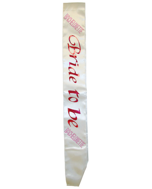 Bachelorette Bride To Be Non Flashing Sash | White 