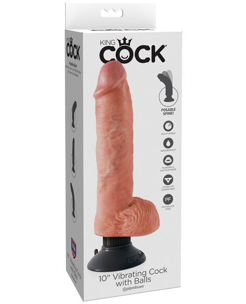 King Cock 10" Vibrating Cock w/ Balls