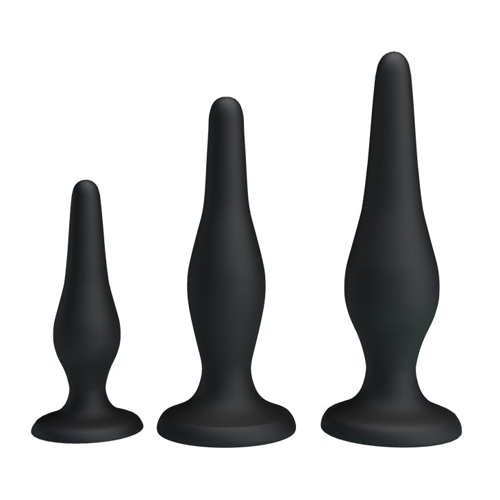 Pretty Love Beginner's Mini Anal Kit - Black Set Of 3
